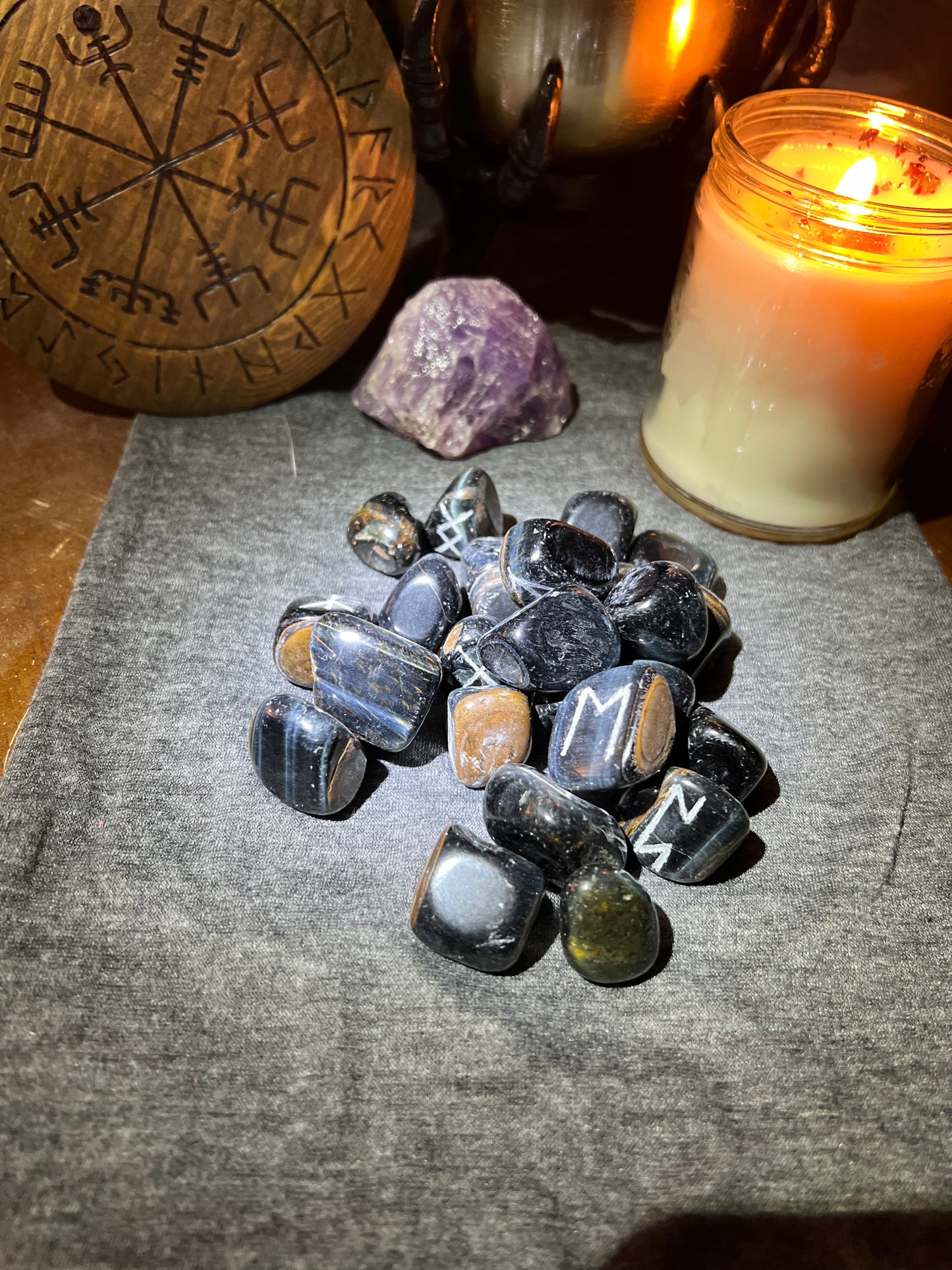 Blue Tiger’s Eye Rune Set