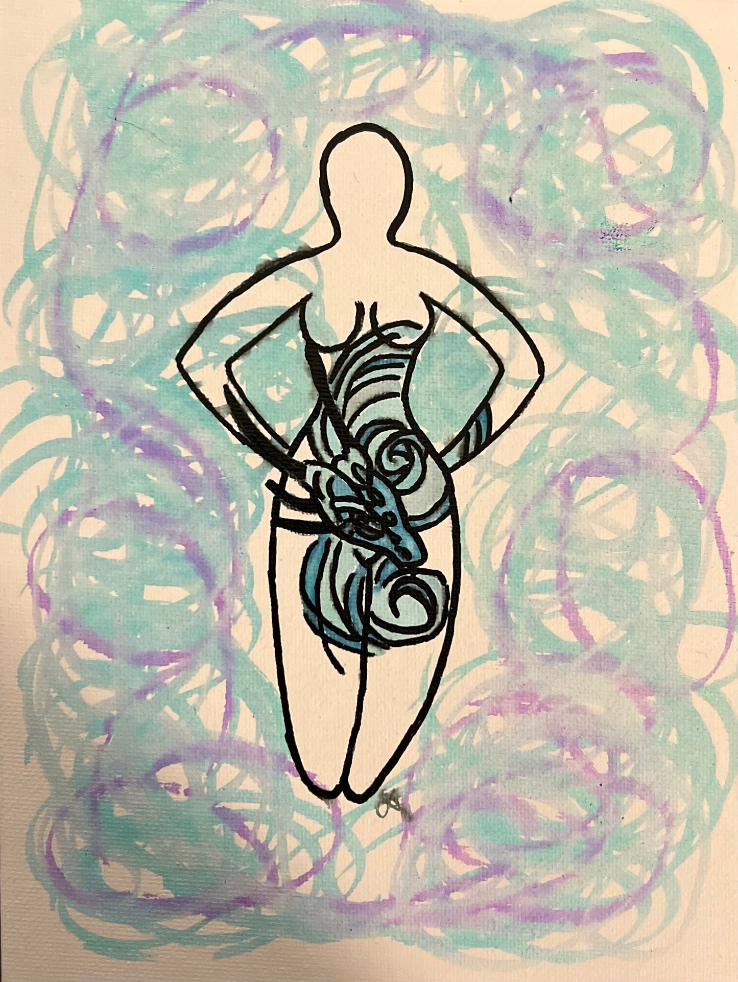 6x6 Water Goddess Painting