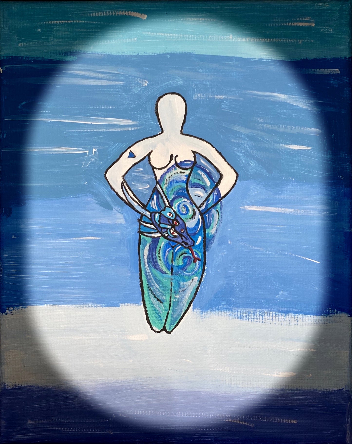 8x10 Water Element Goddess painting